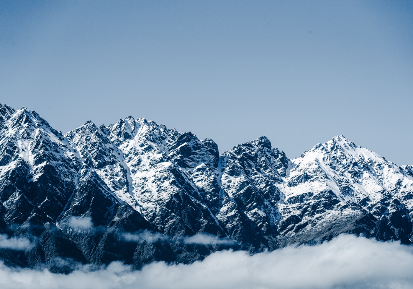 Snow-covered mountain range